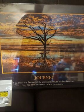 Journey Inspirational Sunset Tree Wall Art - Orange and Black